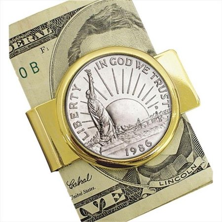 AMERICAN COIN TREASURES American Coin Treasures 11132 1986 Statue of Liberty Commemorative Half Dollar Coin in Goldtone Money Clip Coin Jewelry 11132